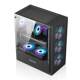 Desktop computer case with side view for gaming and business