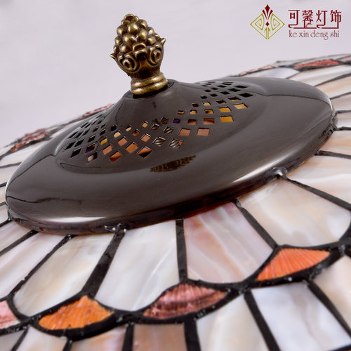 创意欧式田园过道走廊卧室门厅圆led贝壳吸顶灯帝凡尼艺术客厅灯 - 图2
