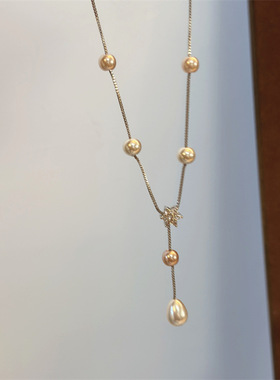 韩系超仙满天星珍珠项链独特温柔气质秋冬轻奢高级感毛简约毛衣链