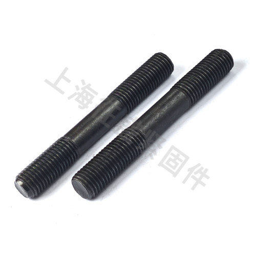 8.8级双头螺丝/高强度两头牙螺杆/发黑双头螺栓M12M16M20/100/80 - 图1