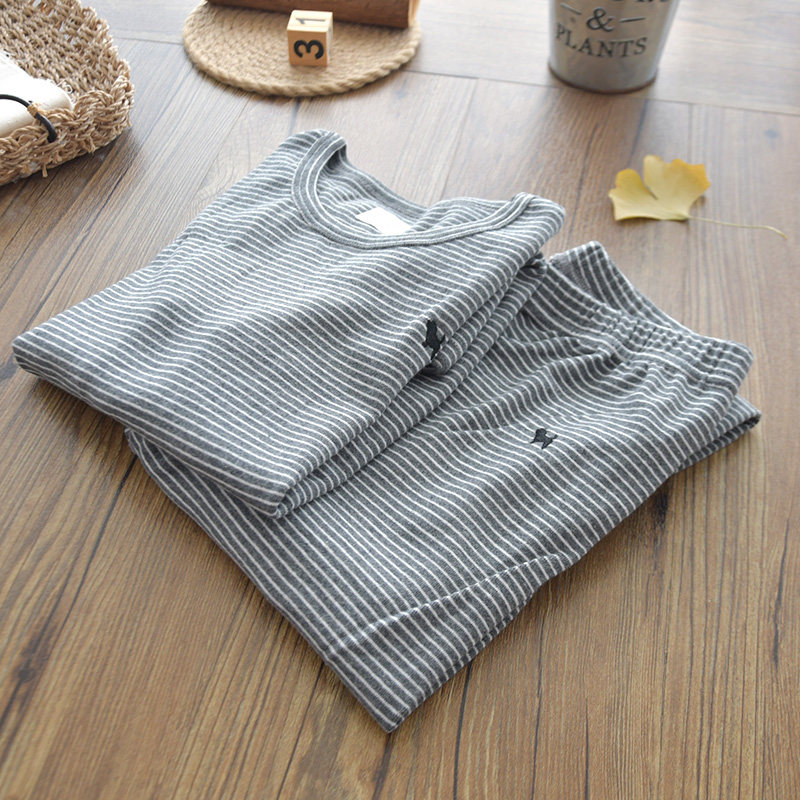 韩版儿童磨毛纯棉内衣套装秋冬男女童条纹打底居家秋衣秋裤棉毛衫,淘宝优惠券,粉丝福利购,淘宝优惠卷