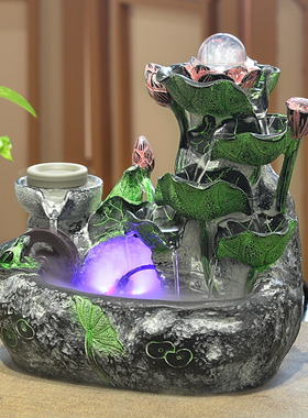 室内假山自动循环流水喷泉小摆件