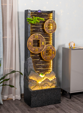 树脂招财落地假山流水循环水景