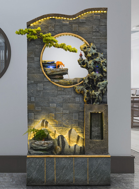 树脂流水摆件客厅玄关办公室装饰