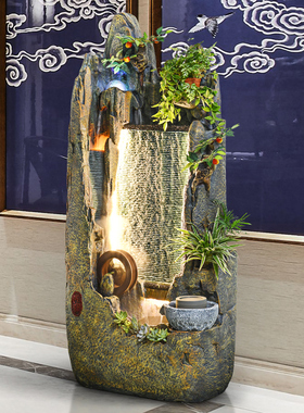 大型落地餐厅开业送礼品假山流水