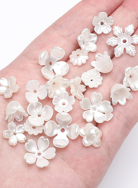 手工ABS珍珠色花朵DIY发簪发饰品