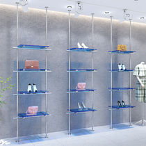 Clothing Shoe Store Shoe Rack Display Rack Wall Column Stainless Steel Straight Podcast Acrylic Display Bag shelving goods shelving