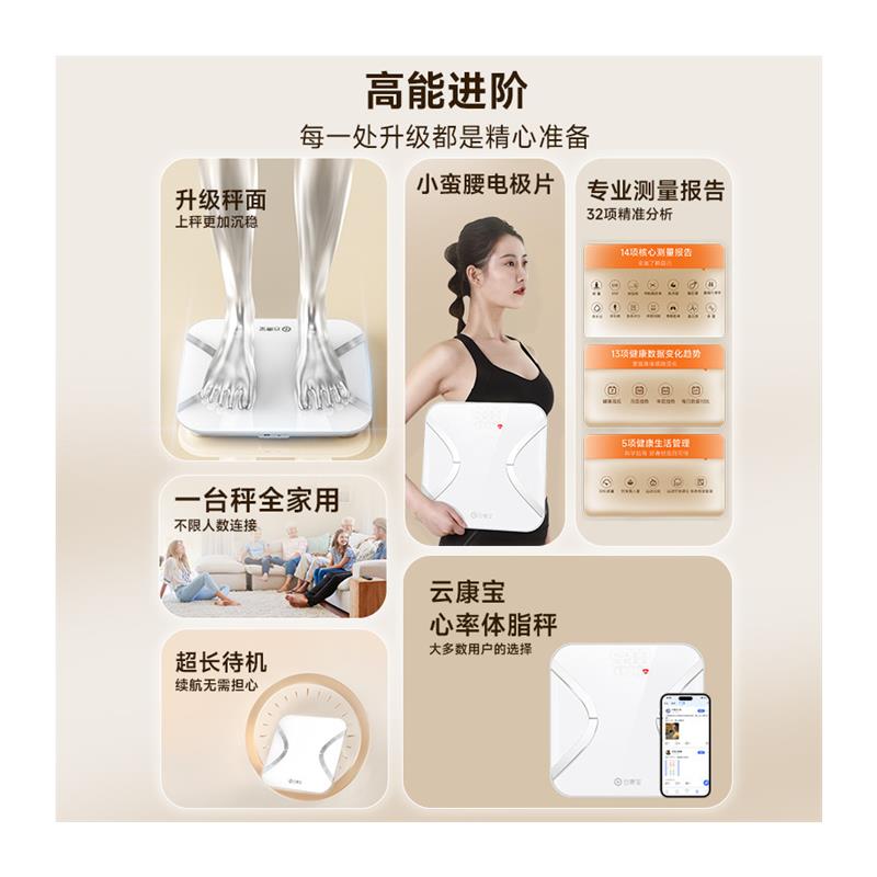 云康宝体脂秤智能yolanda人体专业支持HUAWEI HiLink体重称家用精 - 图3