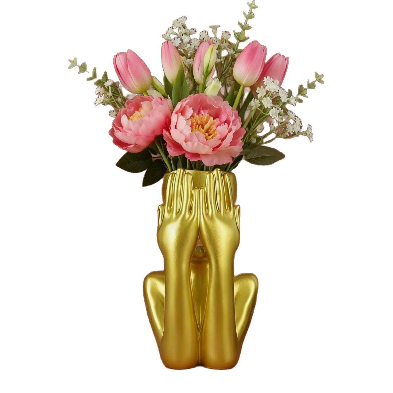 北欧风格花瓶捂脸插花玄关餐厅客厅装饰办公室干花鲜花摆件工艺品,淘宝优惠券,粉丝福利购,淘宝优惠卷