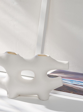 ins北欧白色陶瓷创意简约现代干花花瓶家居装饰客厅水培插花摆件