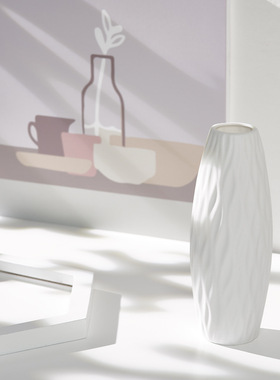 白色陶瓷花瓶干花插花简约创意水养现代北欧客厅餐桌家居装饰摆件