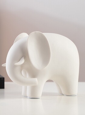 大象摆件家居饰品客厅酒柜办公室玄关陶瓷装饰工艺品乔迁新居礼物