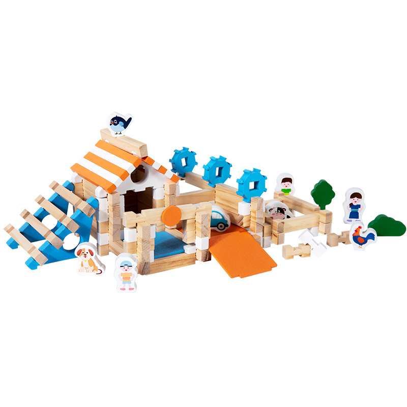 儿童木制鲁班榫卯积木建筑结构任意拼搭创意亲子互动DIY益智玩具 - 图3