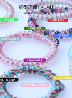 CHATRAN多巴胺彩色电话线发圈M码TT圈高弹力无痕糖果色甜美发绳
