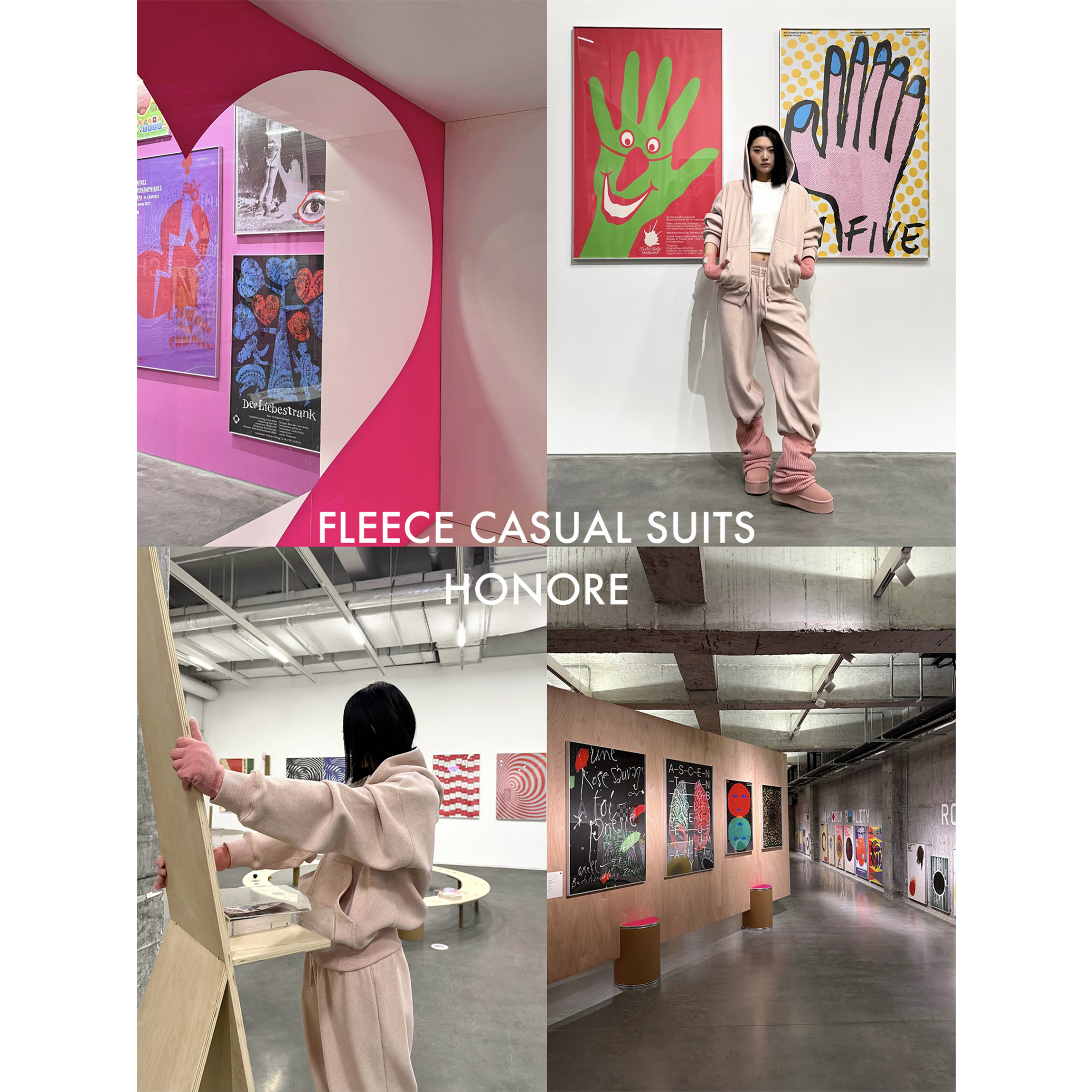 HONORE古月 定制重磅 落肩设计 羊毛尼毛毡连帽外套+双腰运动裤,淘宝优惠券,粉丝福利购,淘宝优惠卷