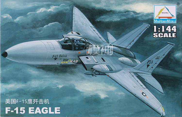 小号手拼装模型飞机航模制作组装1:144美国空军F15鹰战斗机80420 - 图0
