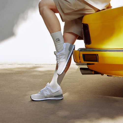 New Balance NB正品男女夏舒适浅灰轻便运动休闲 鞋ML574EVW - 图2