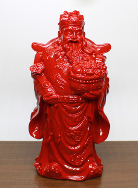 中国红正品朱砂辰砂招财摆件风水神台佛堂财神位供奉赵公明财神爷