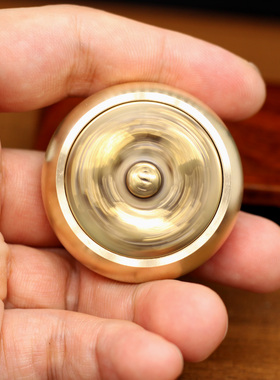 黄铜牛转乾坤转钱纯铜生肖牛三牛兔上班族解压手玩件指尖玩具镇纸