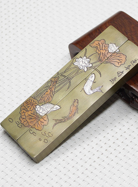 厘米文房四宝书法年年有余镇尺