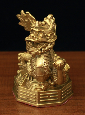 纯铜左青龙摆件四灵上古神兽客厅镇宅工艺品玄关黄铜青龙商务礼品