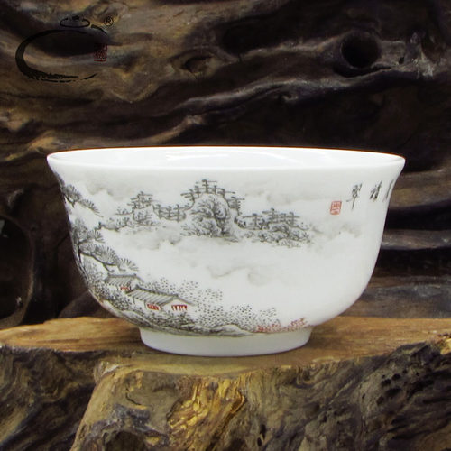 贵和祥工艺师款手绘陶瓷茶杯景德镇青花品茗杯功夫茶具单杯主人杯 - 图0