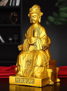 纯铜碧霞元君摆件铜像神像