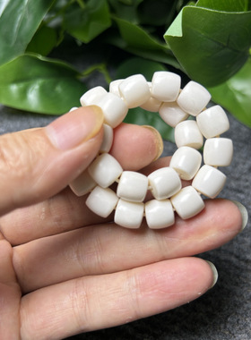 天然鹿角骨手串 极限弧归圆佛珠桶珠手链手串念珠珠猛犸骨象9*10m