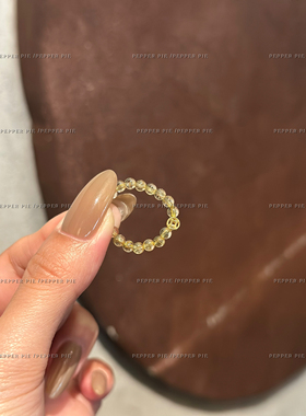 辣椒派新中式招米金发晶铜钱戒指女 纯银小众设计高级感国风招财