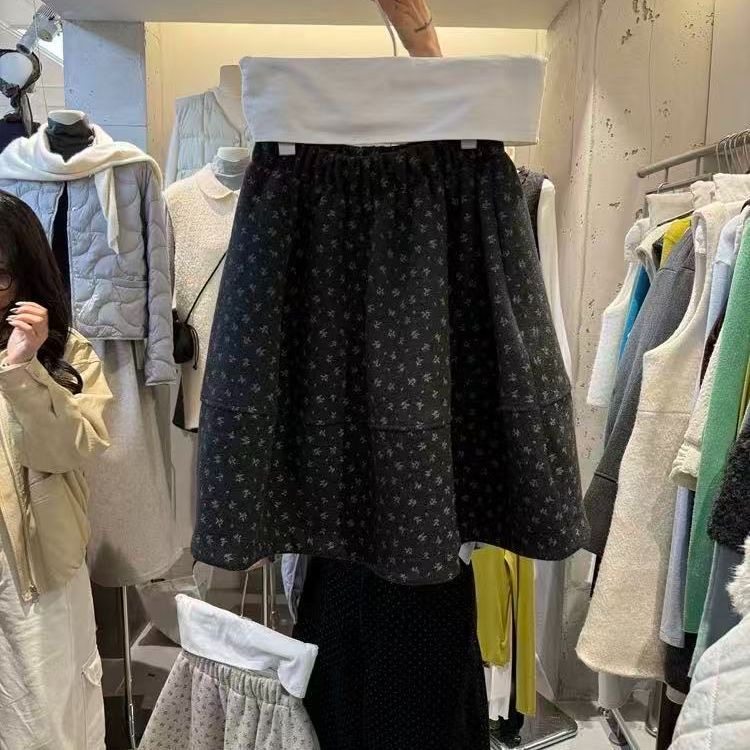 小清新温柔碎花半身裙女秋冬小个子韩系复古a字裙短裙蓬蓬花苞裙,淘宝优惠券,粉丝福利购,淘宝优惠卷