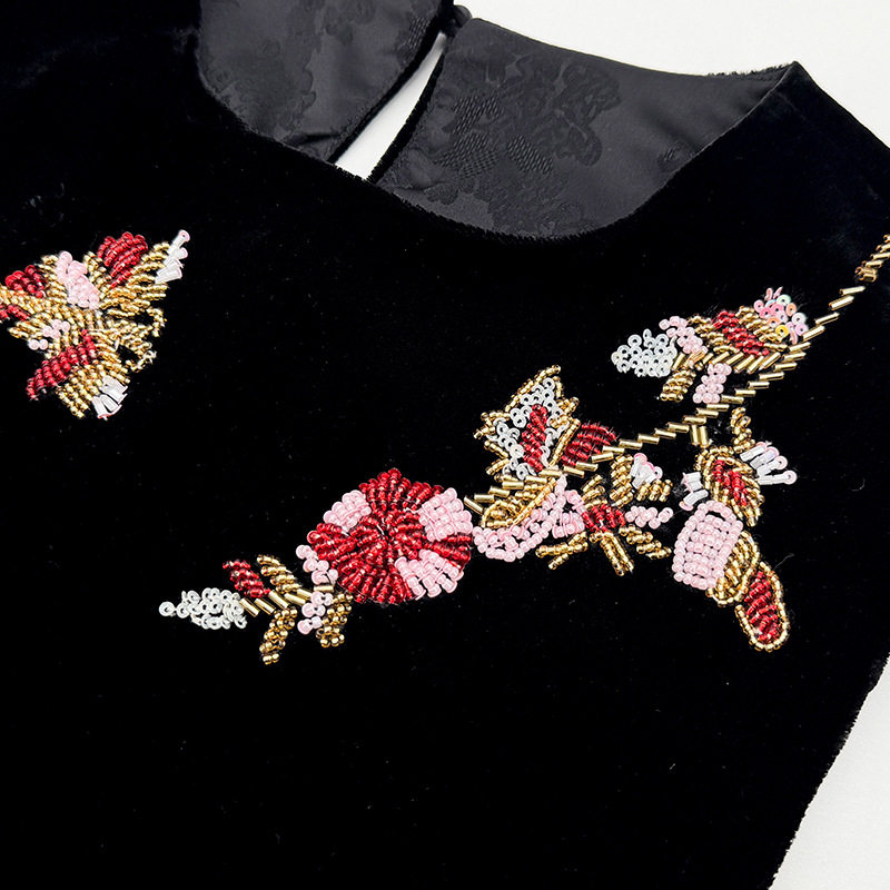 【AYOMIS】新中式套装早春重工钉珠珠绣丝绒马甲高领打底衬衫半裙,淘宝优惠券,粉丝福利购,淘宝优惠卷