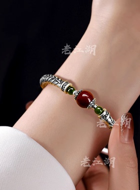 男女士款朱砂手串999纯银国风