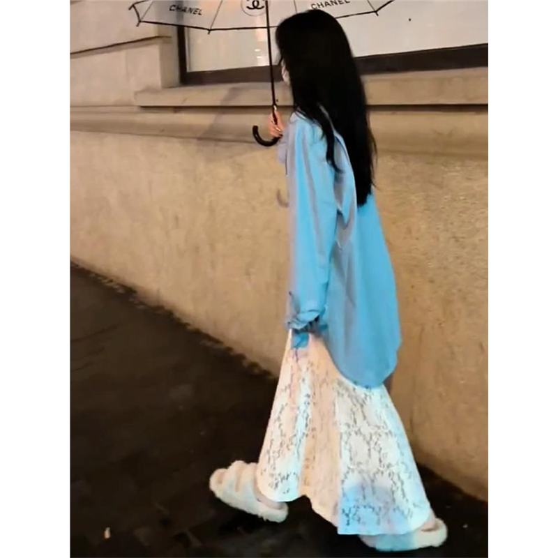 优雅温柔风百搭白色鱼尾蕾丝裙2025秋季新款洋气氛围感显瘦半身裙,淘宝优惠券,粉丝福利购,淘宝优惠卷