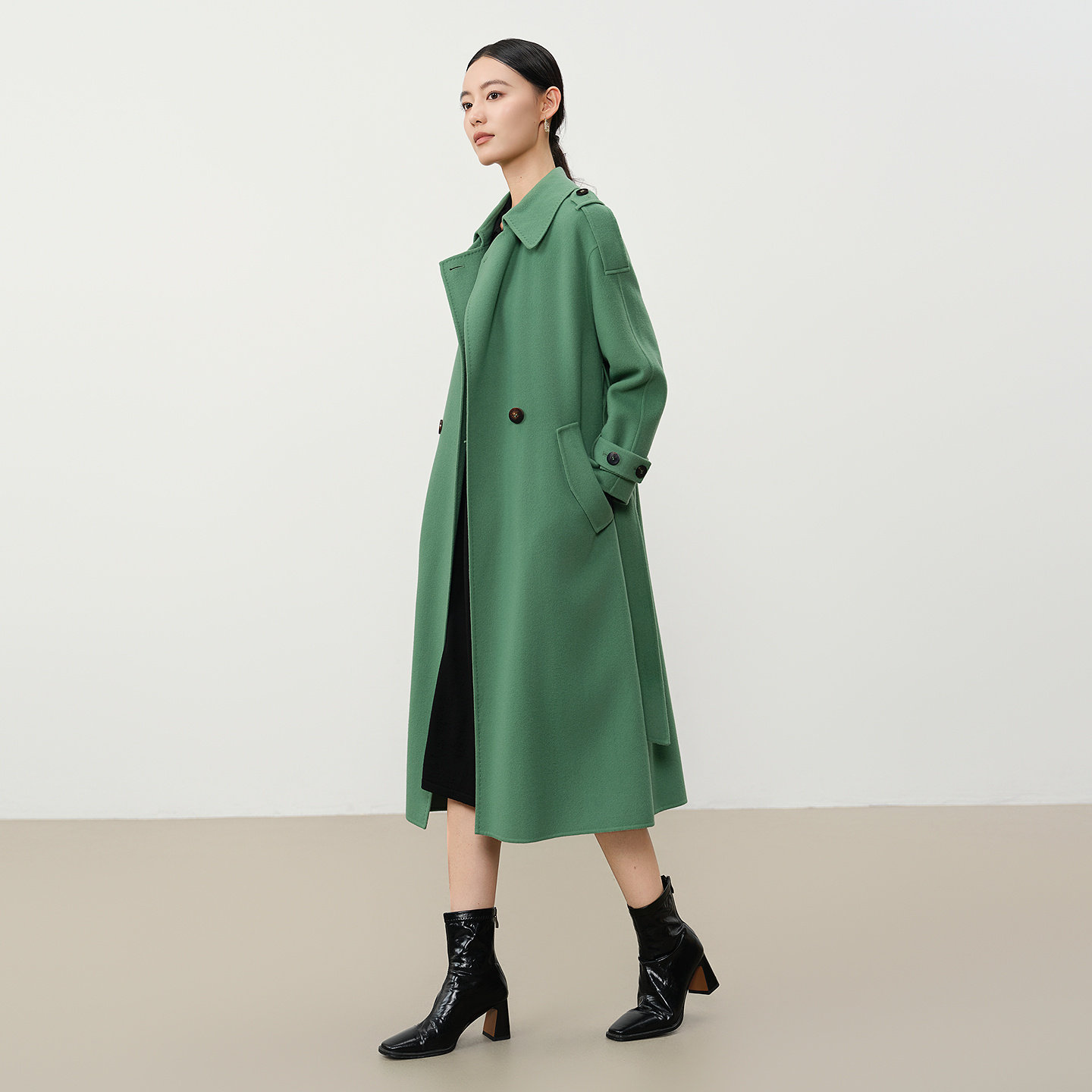 谷邦长款风衣式毛呢外套女2025冬季新款气质宽松显瘦过膝羊毛大衣,淘宝优惠券,粉丝福利购,淘宝优惠卷