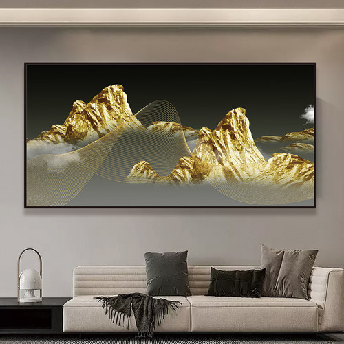 沙发客厅背景墙3d立体自粘墙贴装饰画寓意好现代简约轻奢大气壁画 - 图1