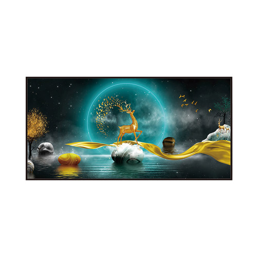 沙发客厅背景墙3d立体自粘墙贴装饰画寓意好现代简约轻奢大气壁画 - 图0