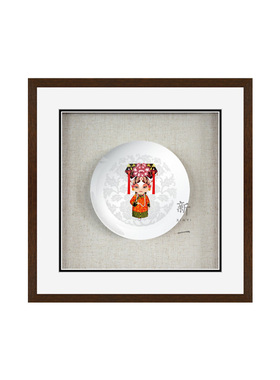 京剧卡通个性风家居客厅实物画