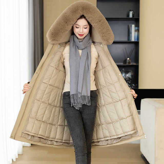 2024 winter thickened mid-length pie jacket
