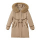 Removable inner liner cotton coat for women's mid-length loose and thick