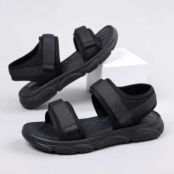 ເກີບຜູ້ຊາຍ 2024 Summer ໃຫມ່ກາງແຈ້ງ Versatile Casual Sandals ຜູ້ຊາຍ Anti-Slip ກິລາເກີບຫາດຊາຍ Thick-soled ສໍາລັບຜູ້ຊາຍ