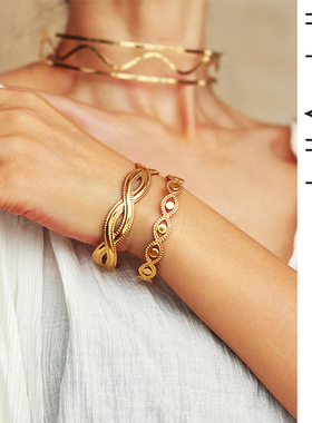 invia波西米亚埃及希腊钛钢手镯