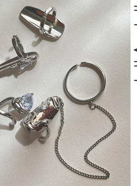 invia铜嘻哈街头可调节指甲戒指