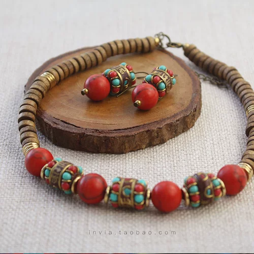 Этнический чокер, ожерелье, бирюзовая оригинальная цепочка до ключиц, этнический стиль