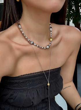 豆豆同款植物系列金银分色种子可调节项链女原创小众设计高级感