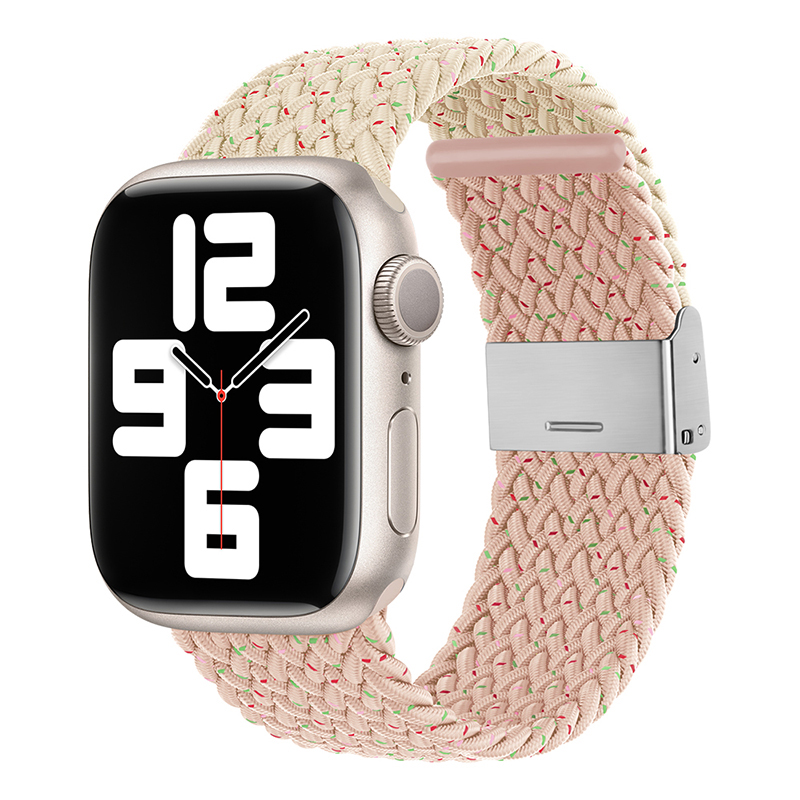 适用苹果s7手表apple watch7/8/9表带s8彩虹尼龙编织卡扣iwatch6/se/5/4代ultra手表带44mm男女s6/s5智能配件 - 图3