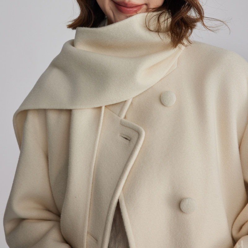 OBEG欧碧倩极简廓形羊毛呢围巾大衣高知老钱风外套10484150,淘宝优惠券,粉丝福利购,淘宝优惠卷