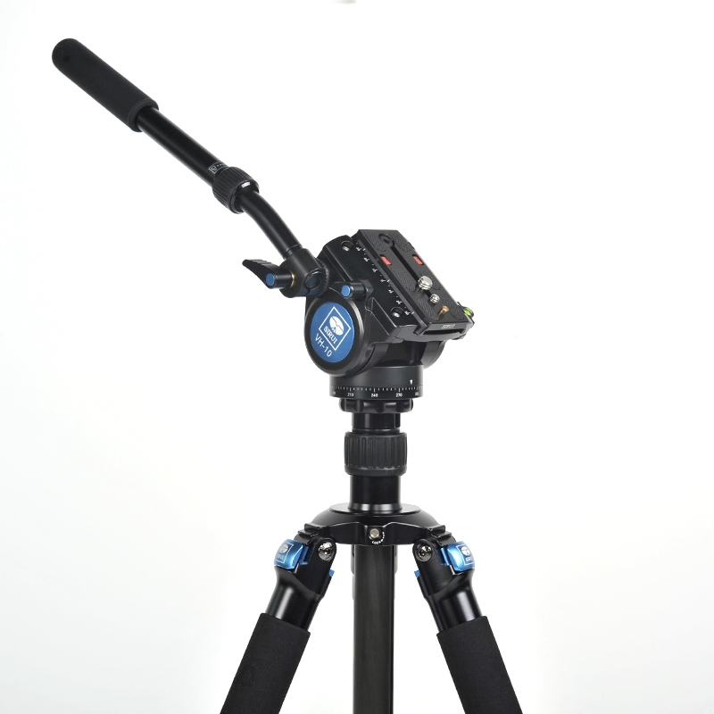 SIRUI思锐R-2214X+VH10碳纤维三脚架 专业摄影摄像机支架单反照相机三角架液压阻尼型云台带手柄长焦打鸟款 - 图1