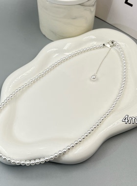 极细小米珍珠项链女款轻奢设计