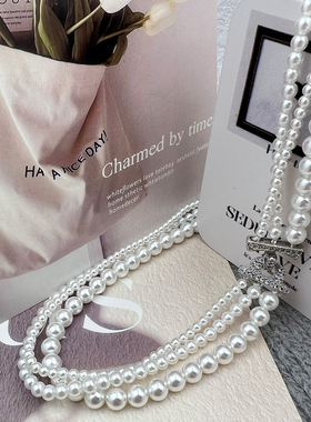 女款小众叠戴轻奢赫本风珍珠项链