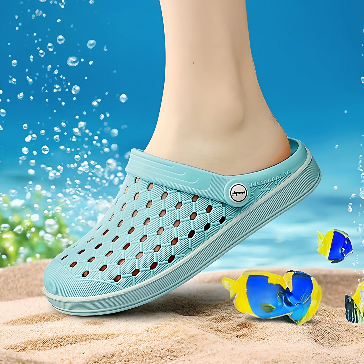 进口乳胶越南拖鞋洞洞鞋女软底气质绝美妈妈鞋镂空凉鞋防臭沙滩鞋,淘宝优惠券,粉丝福利购,淘宝优惠卷